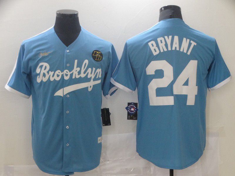Men Los Angeles Dodgers #24 Bryant Light blue Throwback 2024 Nike MLB Jersey style 1->los angeles dodgers->MLB Jersey